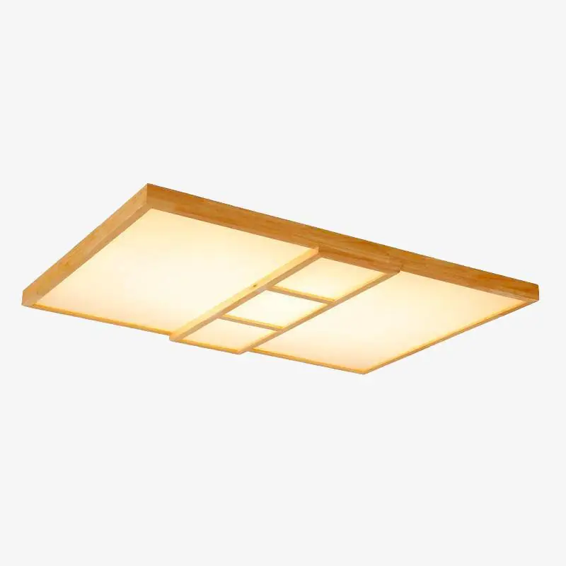 Plafonnier en bois design LED - Carrés