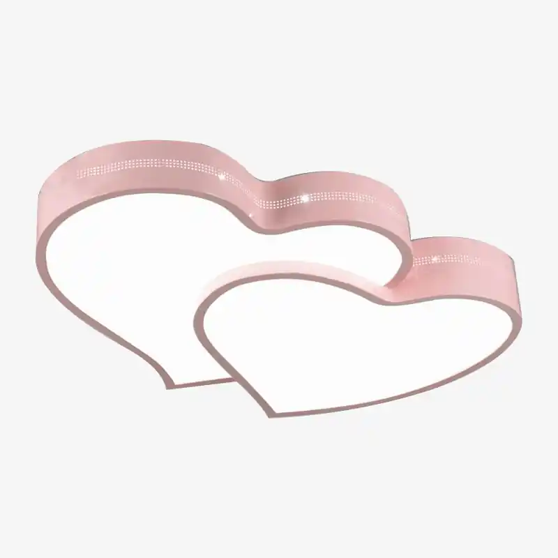 Plafonnier LED Double Cœur Enfant (Rose ou Blanc)