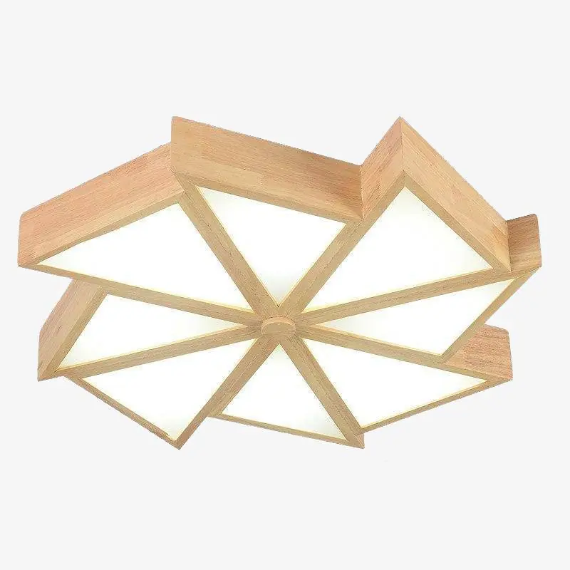 Plafonnier LED triangulaire en bois