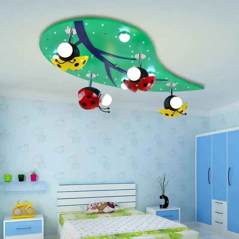 Plafonnier enfant LED \\"Feuille & Coccinelle\\"