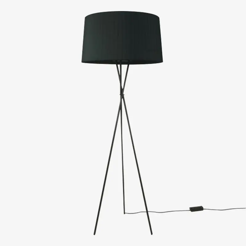 Lampadaire Nordic Croisé en Tissu Noir
