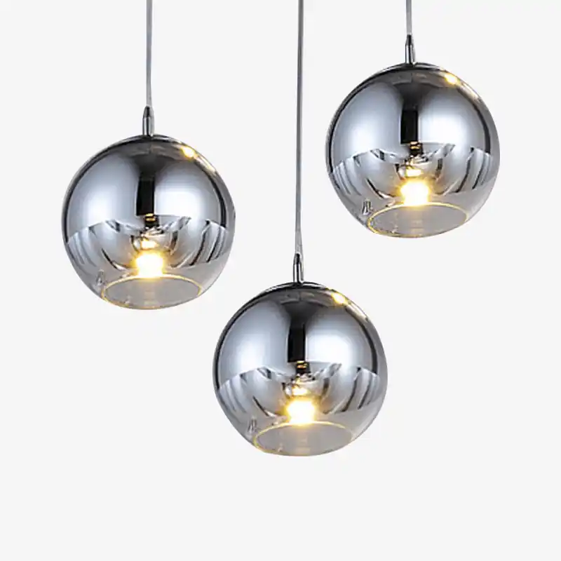 Suspension Sphère Chromée en Verre
