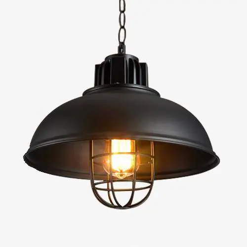 Suspension Retro - Cage Métal Noir