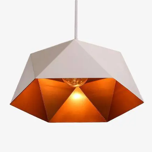 Suspension Polygon Diamond Blanc - Design Géométrique