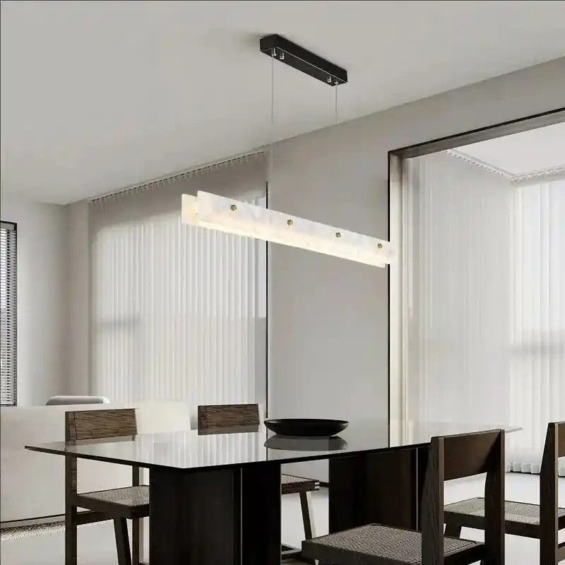 Suspension Linéaire LED en Marbre Naturel