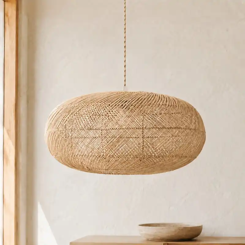Camille Braided Rattan Pendant Light