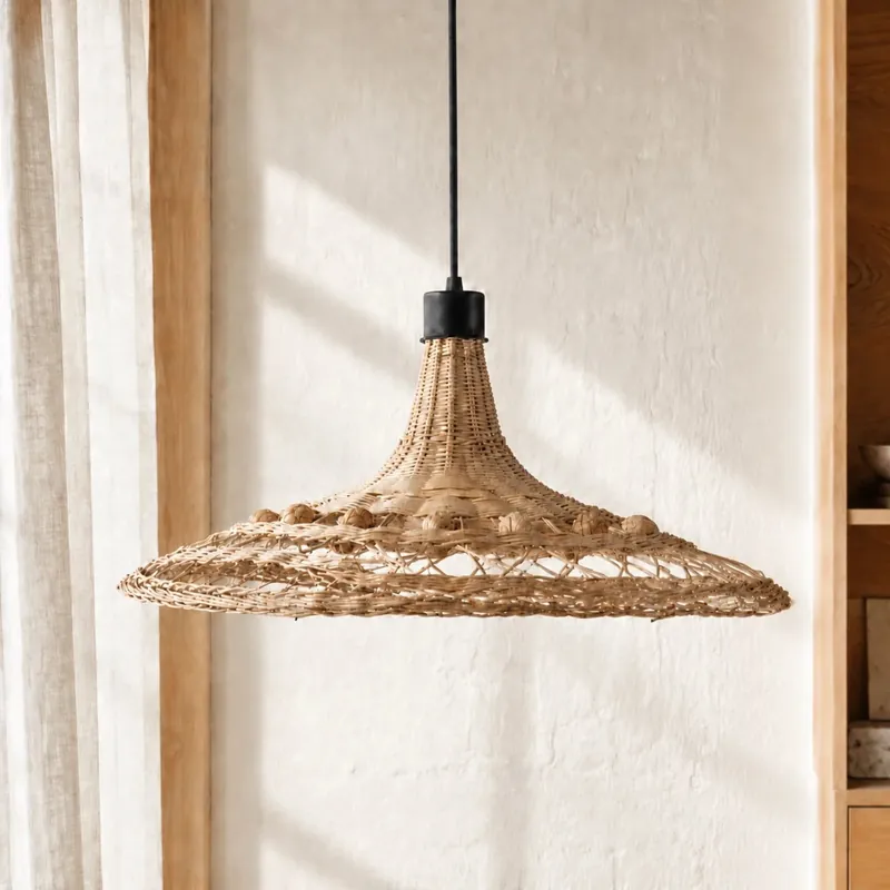 Kathleen Umbrella Rattan Pendant Light