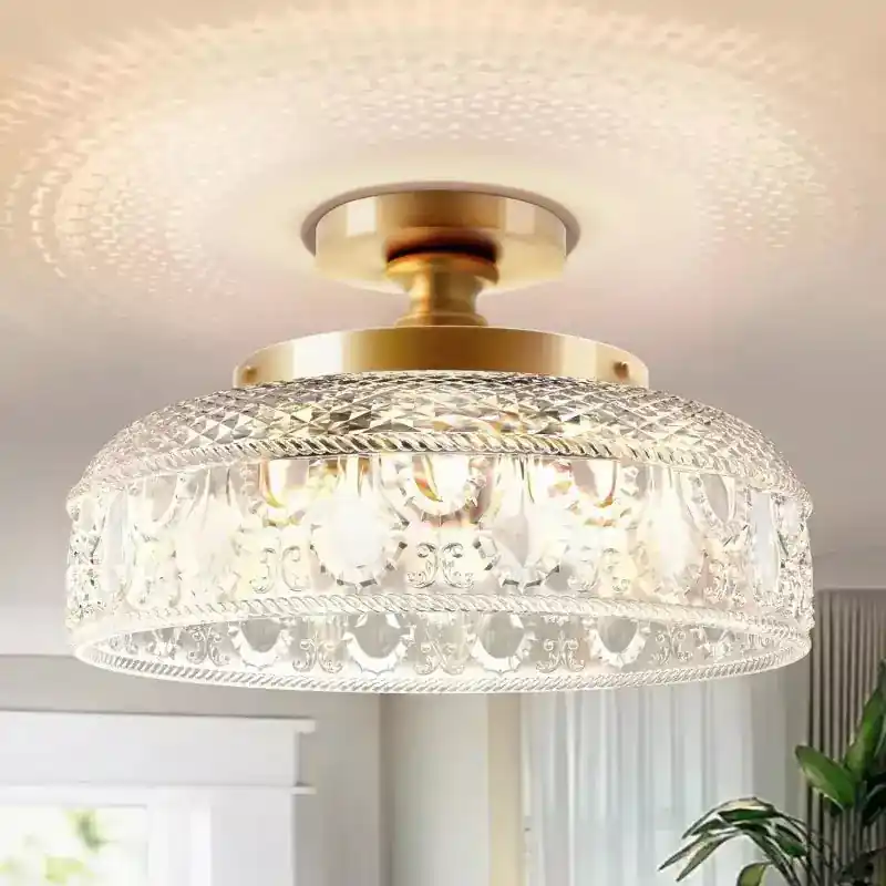 Nysa Elva Vintage Floral Clear Glass Ceiling Light