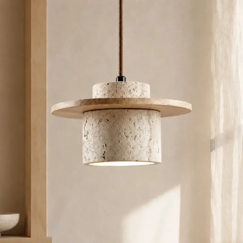 Elindra Nordic Travertine Stone Pendant Light