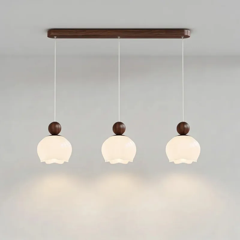 Valeska Nordic Cream Flower Glass Pendant Light