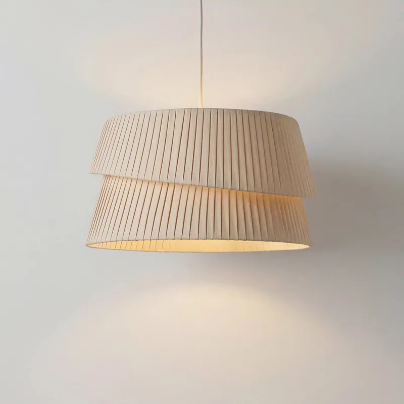 Sou Minimalist Linen Asymmetrical Pendant Light