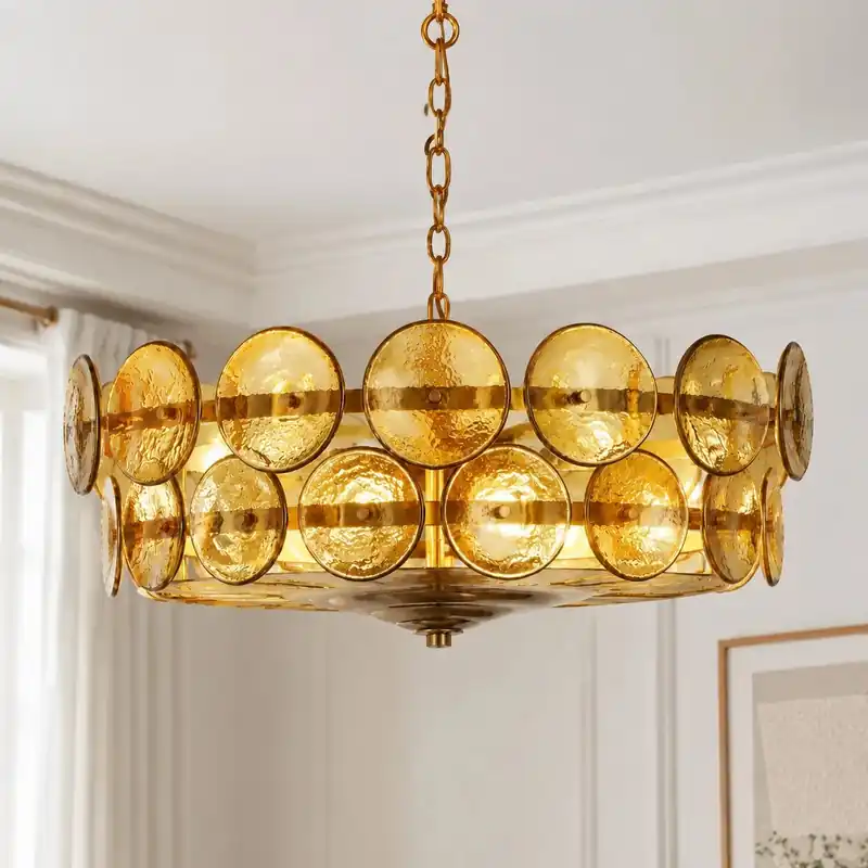 Hollis Amber Murano Glass Vintage Chandelier