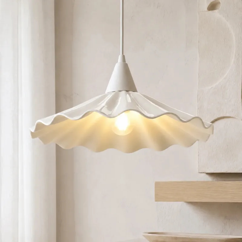 Owen Modern Ceramic Ruffles Pendant Light