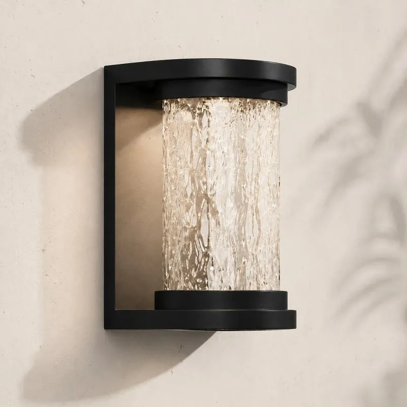 Drew Outdoor Bubble Glass Cylindrical Wall Lamp