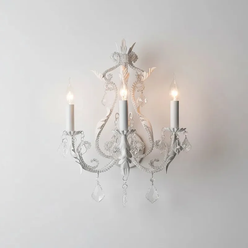 Lucinda Crystal Floral Candlestick Wall Lamp