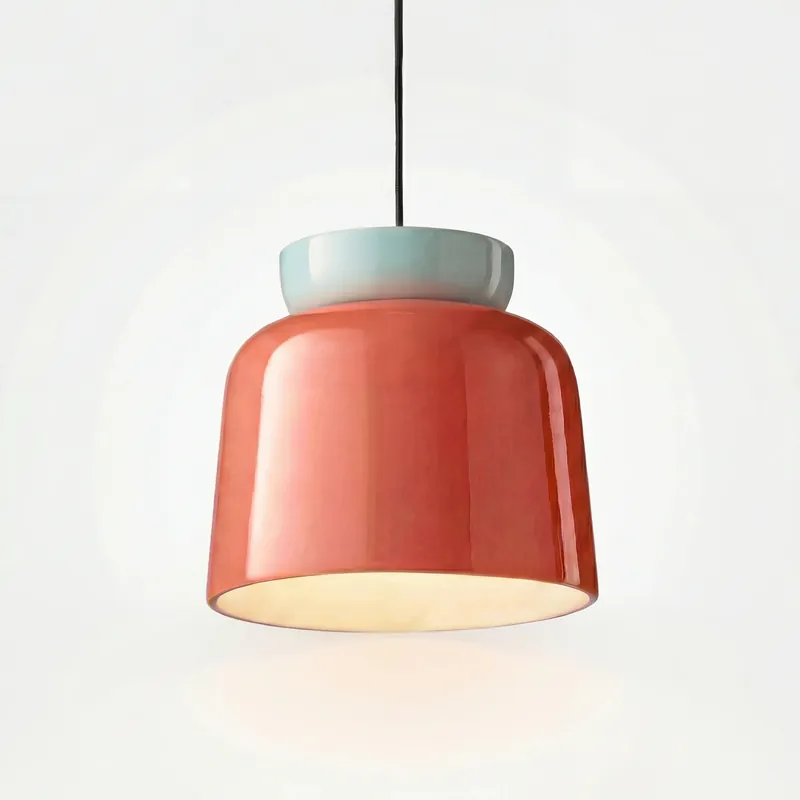 Laila Modern Macaron Ceramic Bowl Pendant Light