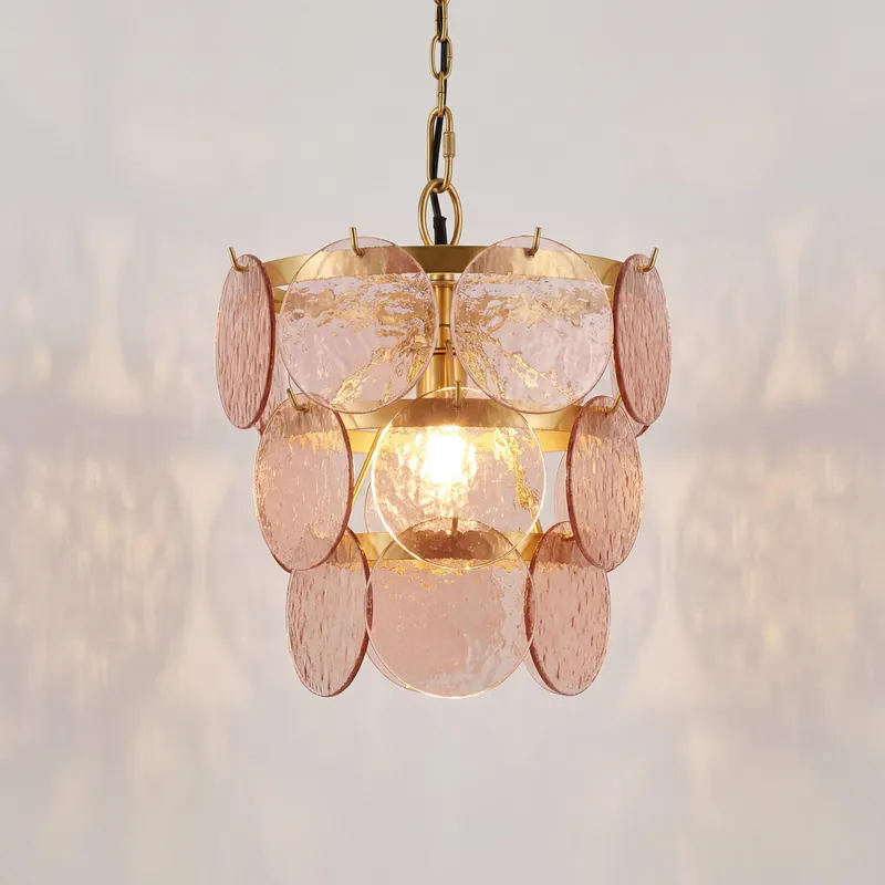 Brage Luxurious Glass Layered Scallop Chandelier