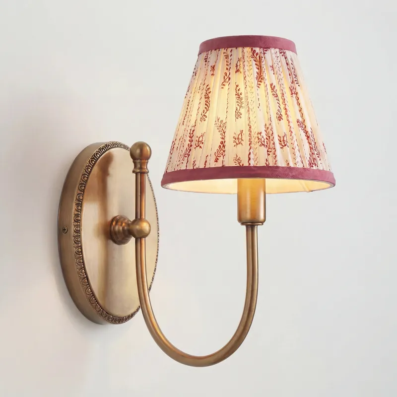 Vardan Vintage Fabric Shade Wall Sconce