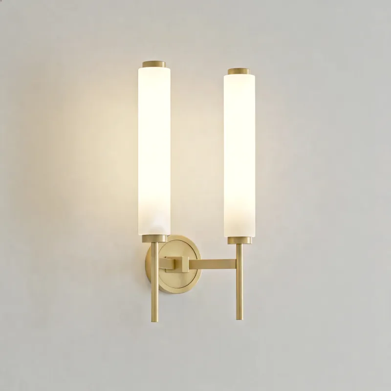 Zamira Minimalist Alabaster Cylinder Wall Sconce