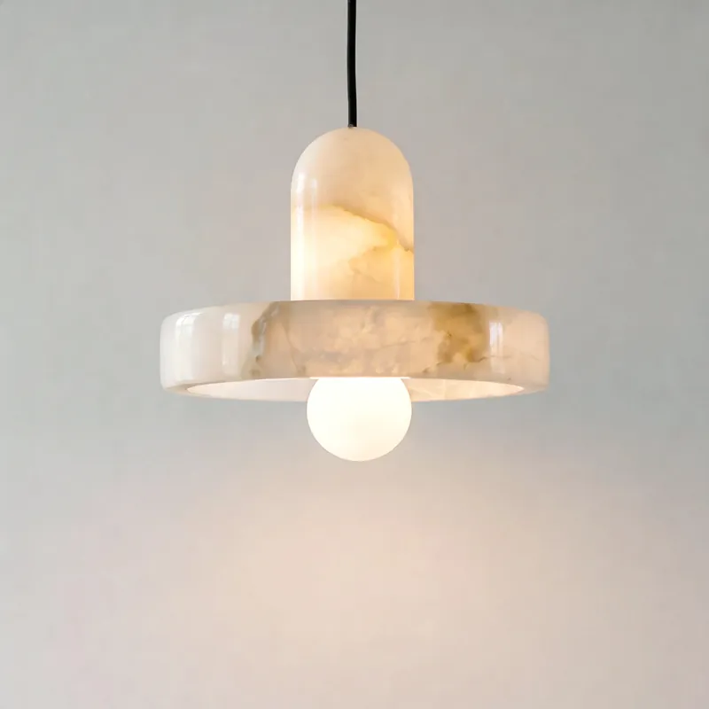 Gavino French Round Copper Stone Pendant Light