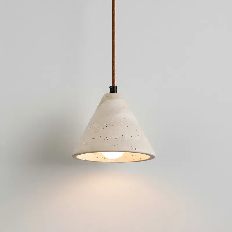 Caspian Natural Conical Travertine Pendant Light