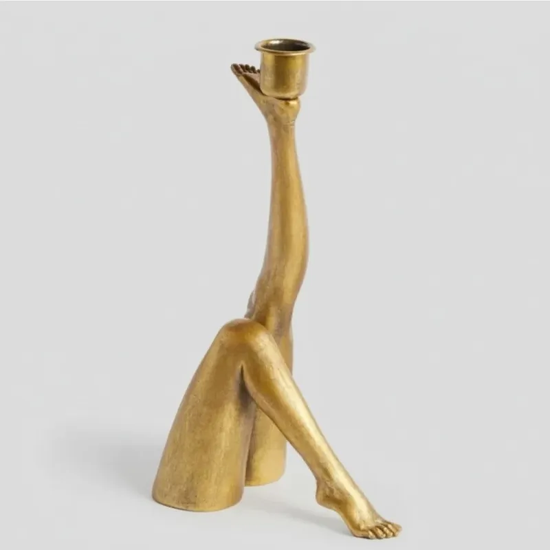 Avital Retro Art Kick Leg Candle Holder