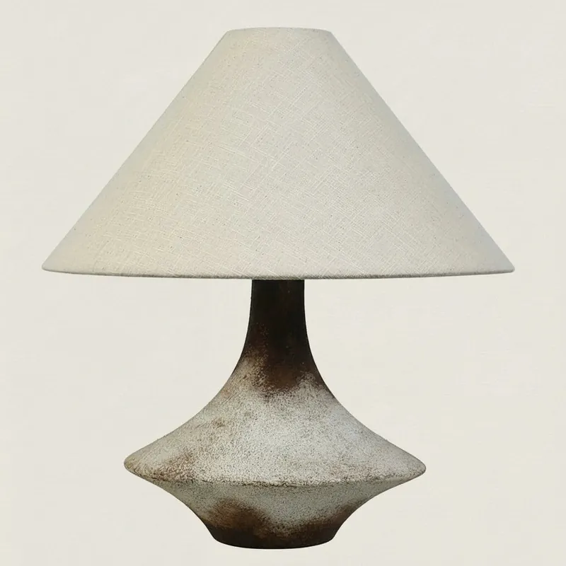Nieve Vintage Curved Base Fabric Table Lamp