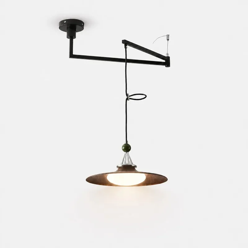 Nayeli Mid‑century Metal Adjustable Swing Arm Pendant Light