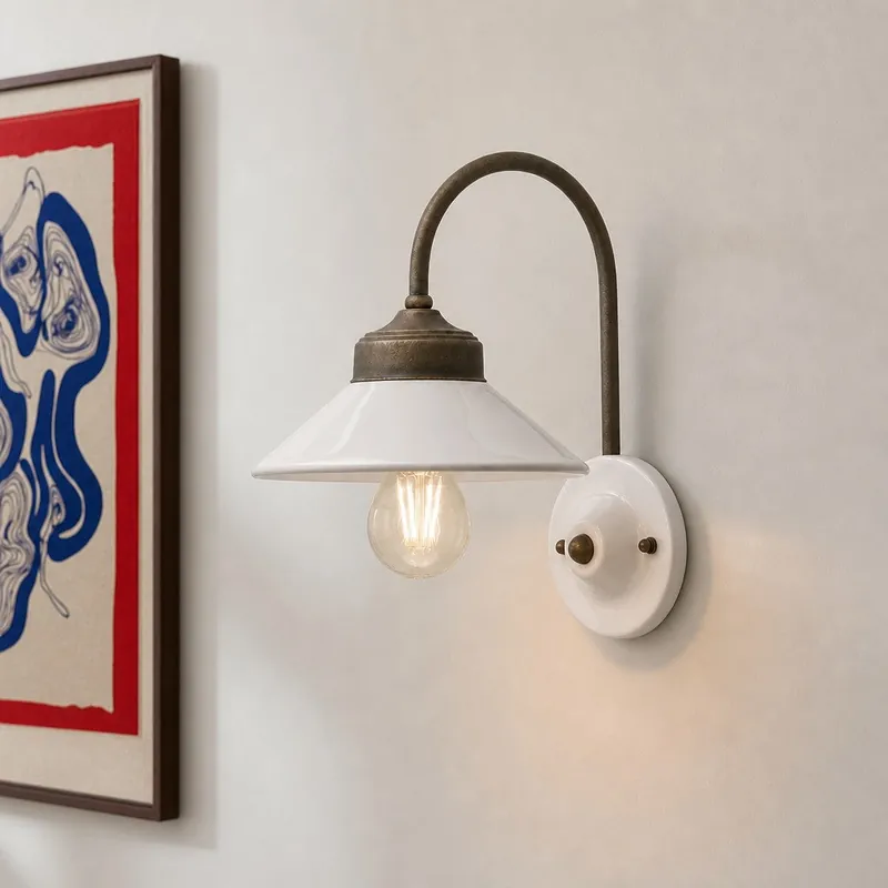 Loryos Retro Ceramic Disc Shade Colors Wall Light