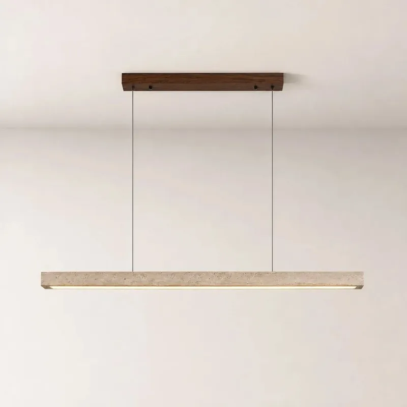 Merox Wabi-Sabi Natural Travertine Linear Pendant Light