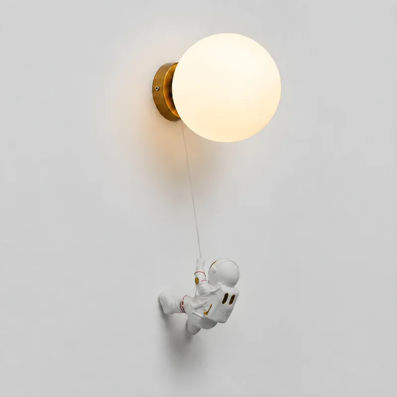 Maris Modern Creative Astronaut Glass Globe Wall Light