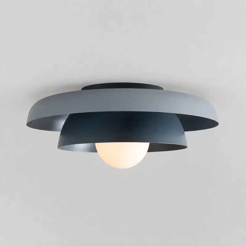Briar Minimalist Metal Saucer Flush Mount Ceiling Light