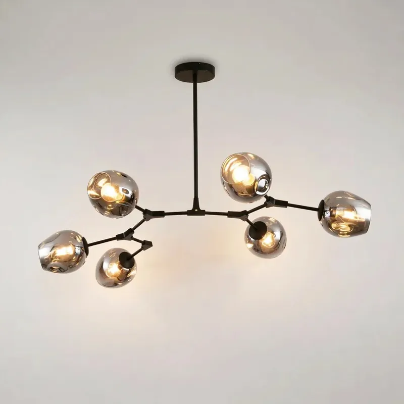 Lampe à suspension en verre à branchement Polak