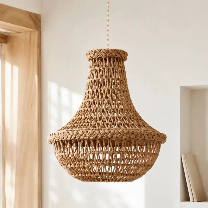 Lampe suspendue à corde tombante Shauna