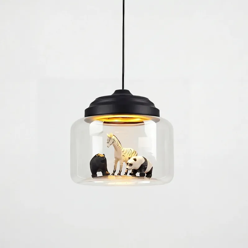 Lampe à suspension en verre Calliope Zoo
