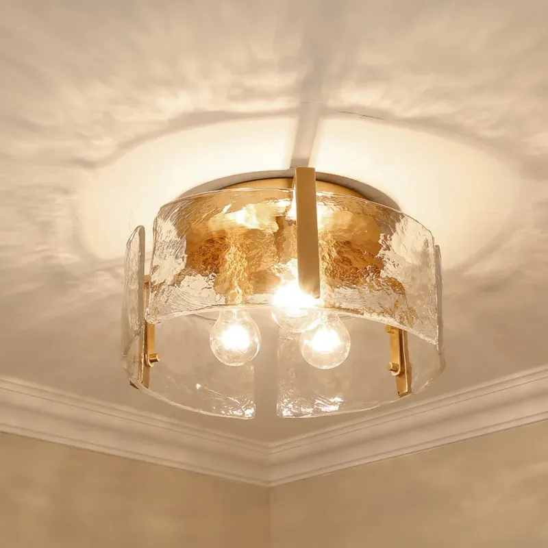 Luminaire encastré à tambour en verre ondulé moderne Soren