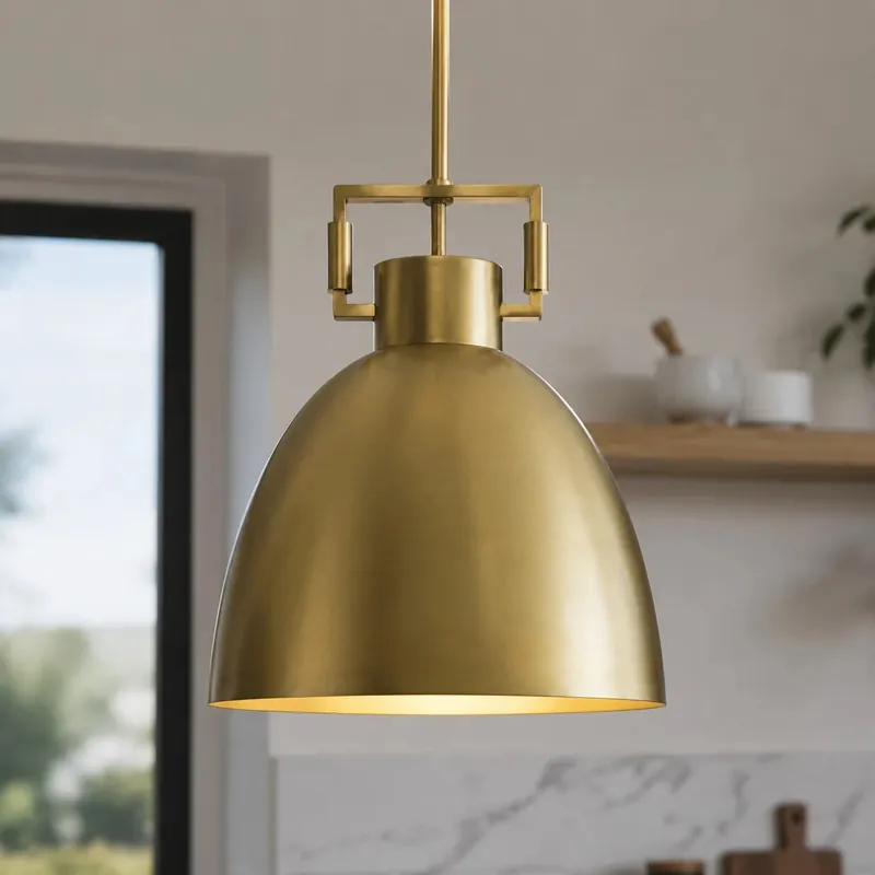 Lampe à suspension réglable en métal Helios Bell