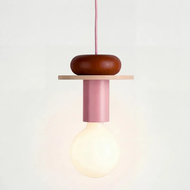 Suspension en bois géométrique multicolore Alvar