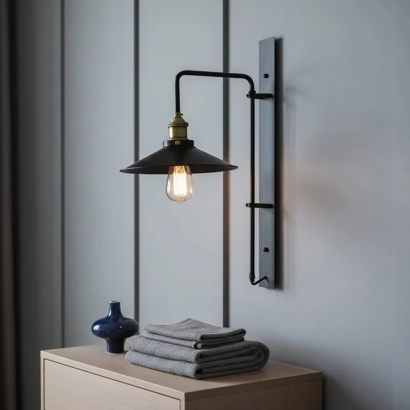 Lampe murale en métal réglable vintage Emile