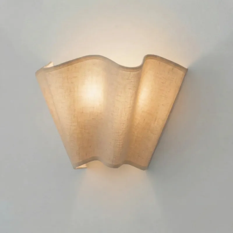 Lampe murale en lin floral ivoire moderne Issac