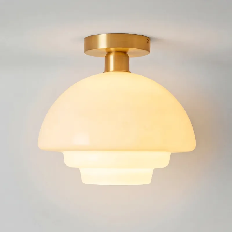 Zofia Rétro Minimaliste Plafonnier en Verre Opalin