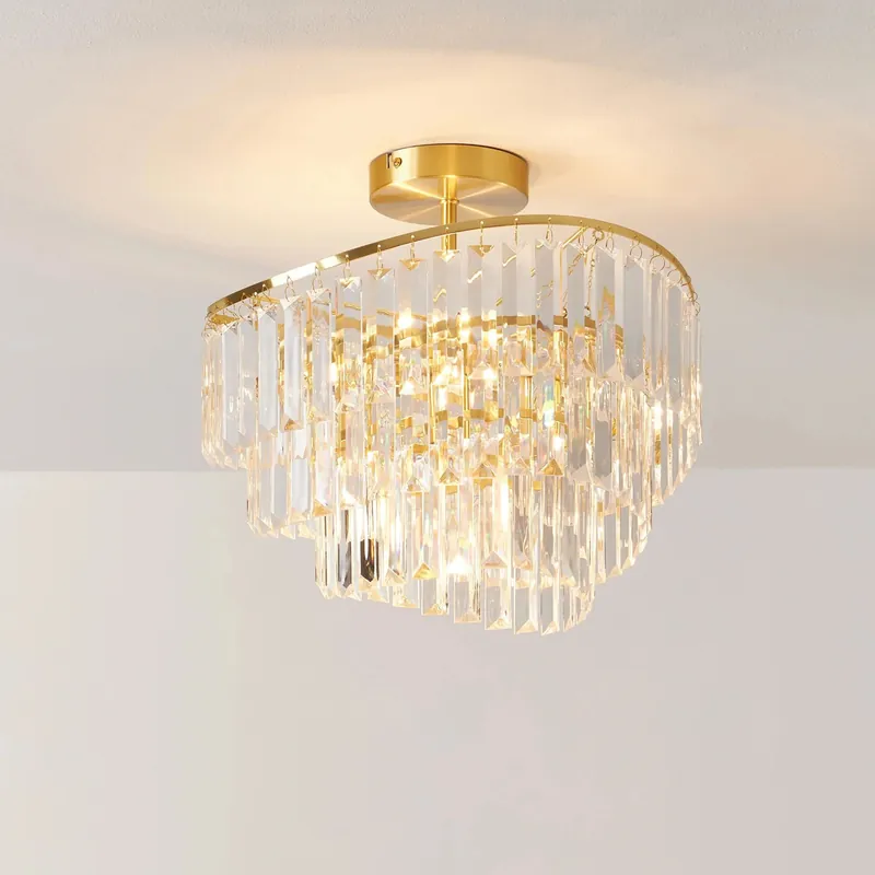 Caleb Lustre Plafonnier en Cristal de Luxe Moderne