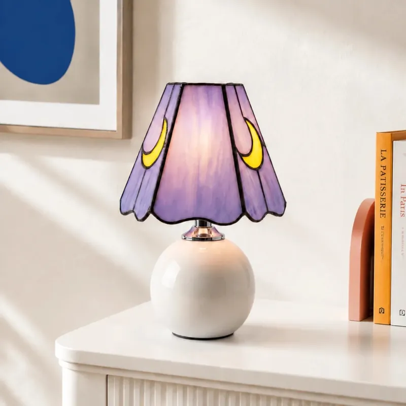 Lampe de table en céramique Faithe Mushroom Tiffany Moon