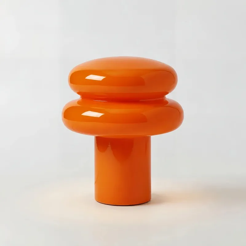 Lampe de table en verre opale champignon Bruno Bauhaus