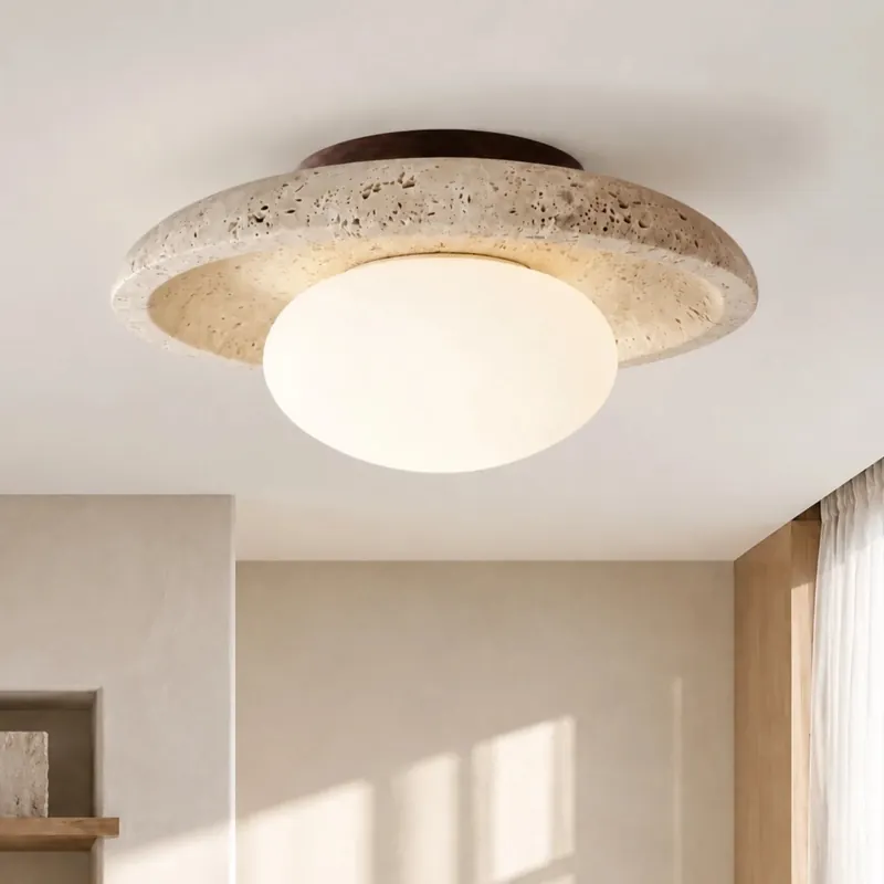 Calista Modern Travertine Plafonnier Rond