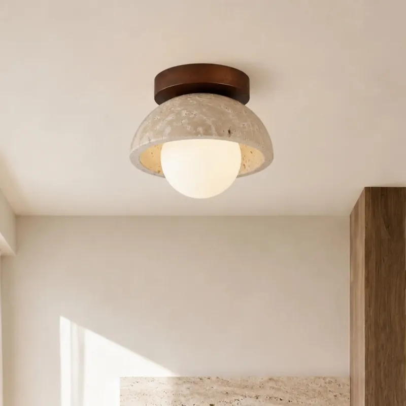 Bjorn Wabi-Sabi Plafonnier en travertin