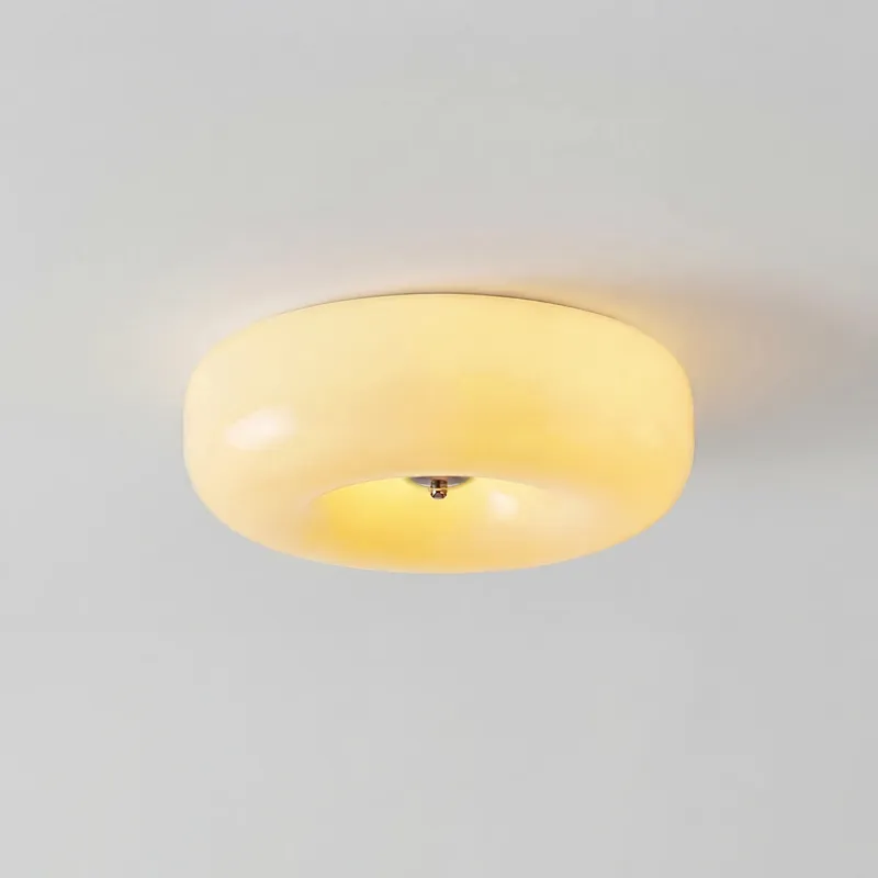 Lampe de plafond ronde en verre Halcyon Modern Bauhaus