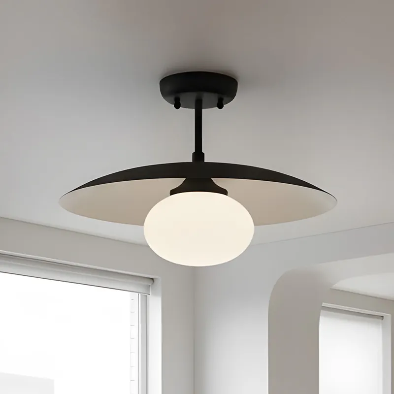Elspeth Luminaire Moderne en Métal Semi-Plafonnier