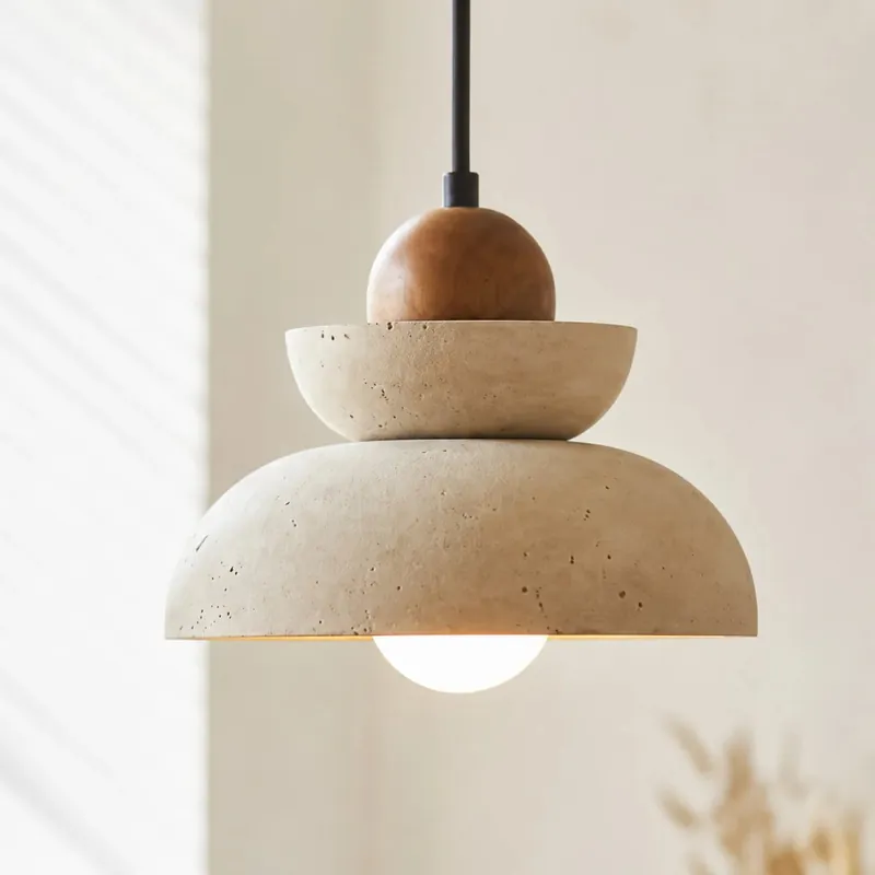 Lampe suspendue multi-lumière Orkhon en travertin moderne