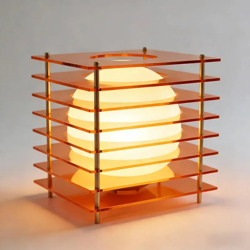 Lampe de table cube géométrique lune Aidos